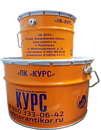 Покрывная эмаль КУРС-ПРОТЕКТ зеленая 10кг (7кг+3кг)
